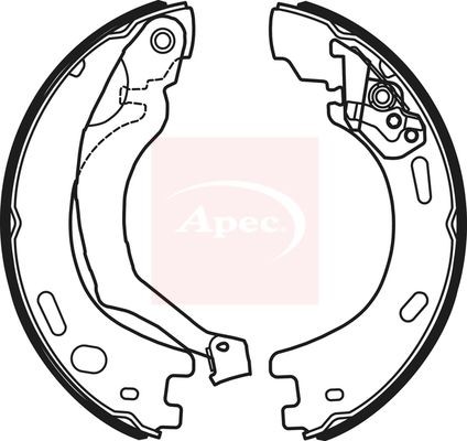 Parking brake shoe set rear - set,