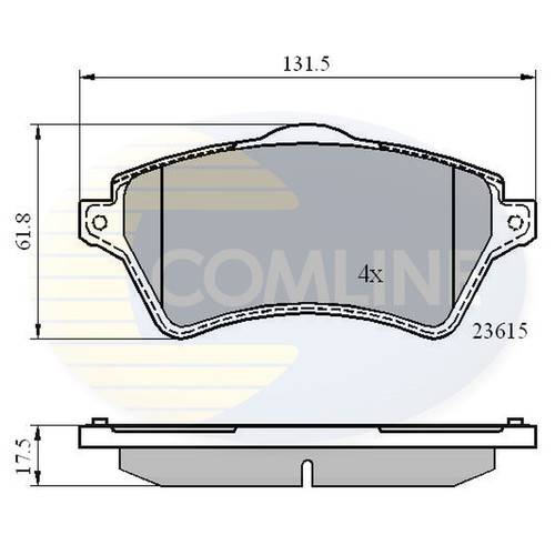 Brake pads set for land - pads, rover